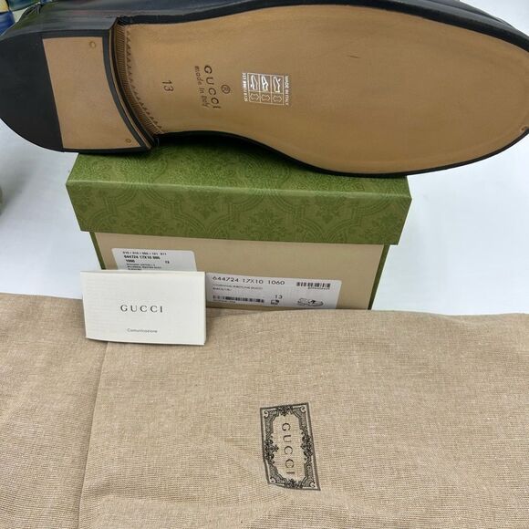 Men's Gucci, black Kaveh interlocking G leather loafers size 13 made in Italy - Picture 12 of 12